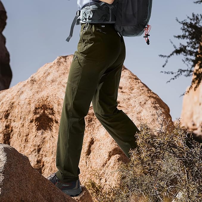 MIER Women's Quick Dry Cargo Pants Lightweight Tactical Hiking Pants with 6 Pockets, Stretchy and Water-Resistant