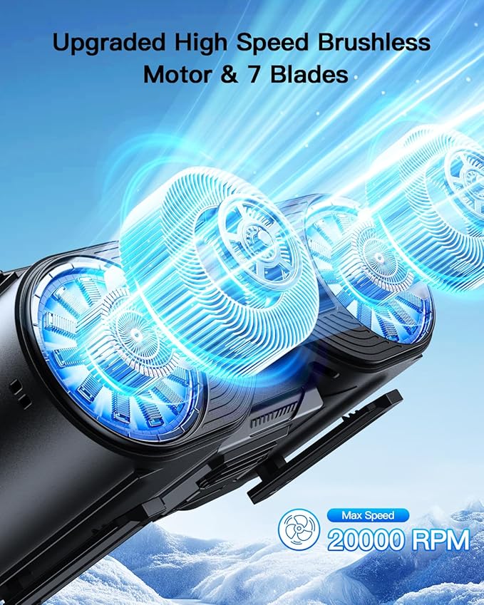 Portable Waist Fan Rechargeable, Detachable Dual Motors Personal Fans 5 Speeds 20000RPM Strong Airflow, 10000mAh 24H Runtime, Portable Neck Fan, Waist Belt Clip Fan for Outdoor, Camping (Black)