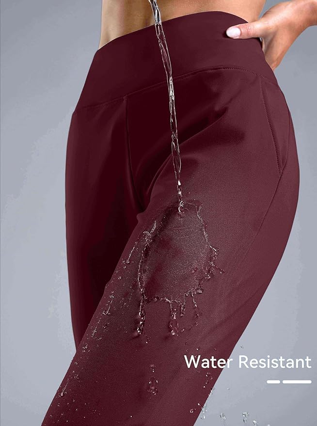 G Gradual Women's Fleece Lined Joggers High Waisted Water Resistant Thermal Hiking Pants Cold Weather Sweatpants with Pockets