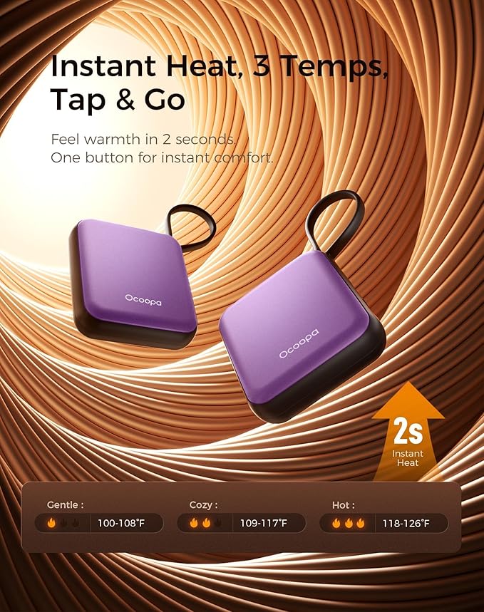 OCOOPA Hand Warmers Rechargeable - Stylish Electric Handwarmers, 2S Heating Heated Gloves for Women, Handheld Heater Portable, UL Certified, Christmas Essentials, Unique Gifts, UT5 Nano