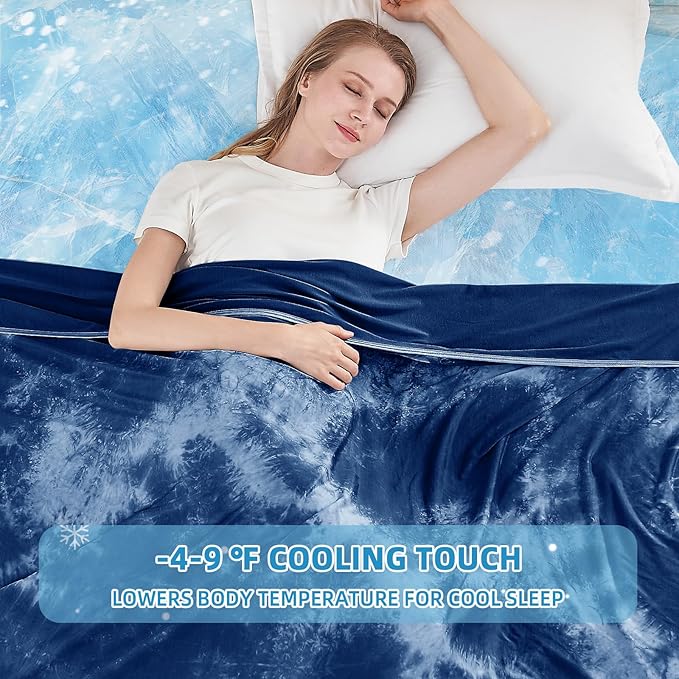inhand Cooling Blanket Queen Size (90"x90"), Cooling Blankets for Hot Sleepers, Absorbs Heat to Keep Adults Cool for Summer Nights Sweats, Thin Cold Lightweight Blanket for Couch Bed, All Season Use