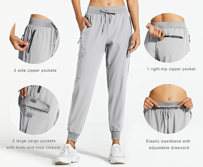 Libin Women's Cargo Joggers Lightweight Quick Dry Hiking Pants Athletic Lounge Casual Travel