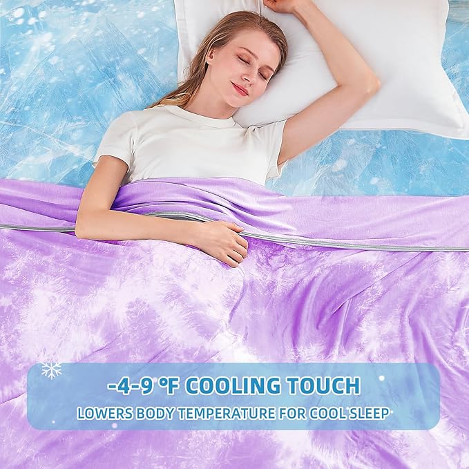 inhand Cooling Blanket Queen Size (90"x90"), Cooling Blankets for Hot Sleepers, Absorbs Heat to Keep Adults Cool for Summer Nights Sweats, Thin Cold Lightweight Blanket for Couch Bed, All Season Use