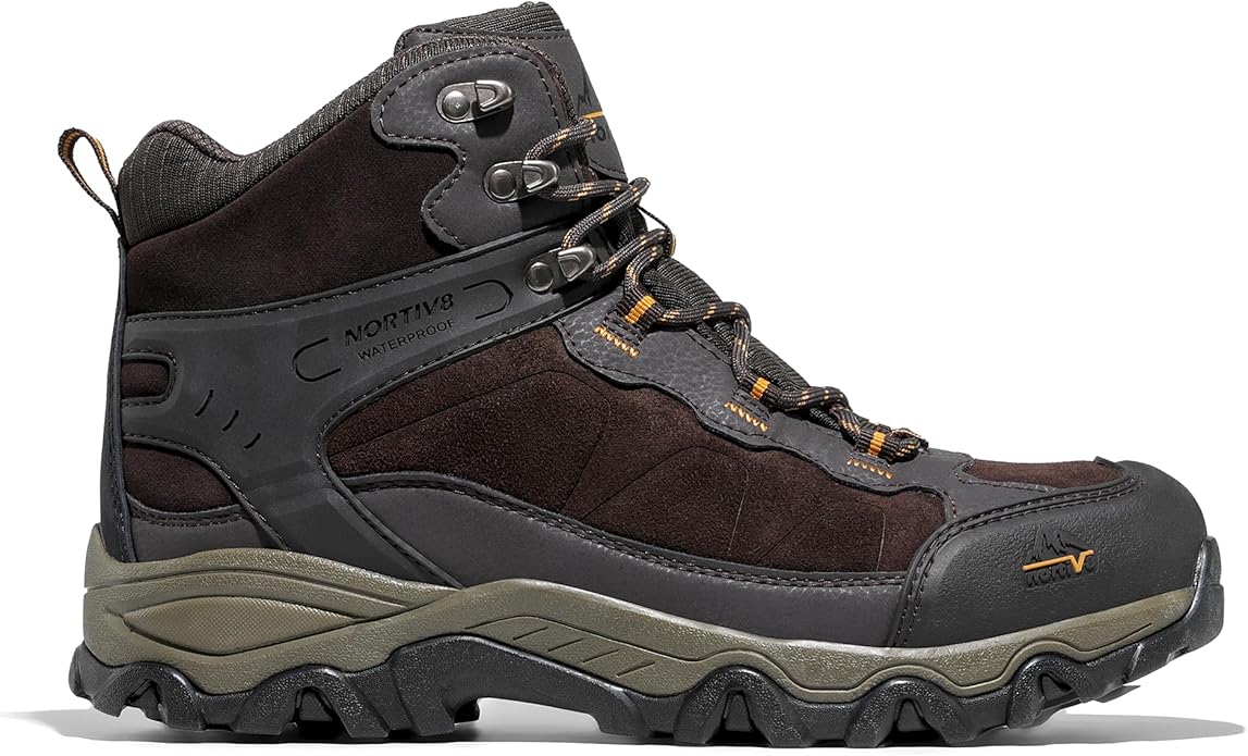 NORTIV 8 Men's Waterproof Hiking Boots Outdoor Mid Trekking Lightweight Mountaineering Shoes Paladin
