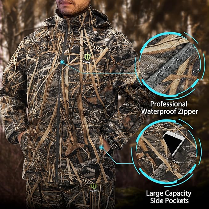 TIDEWE Rain Suit, Waterproof Breathable Lightweight 2 Pieces Rainwear
