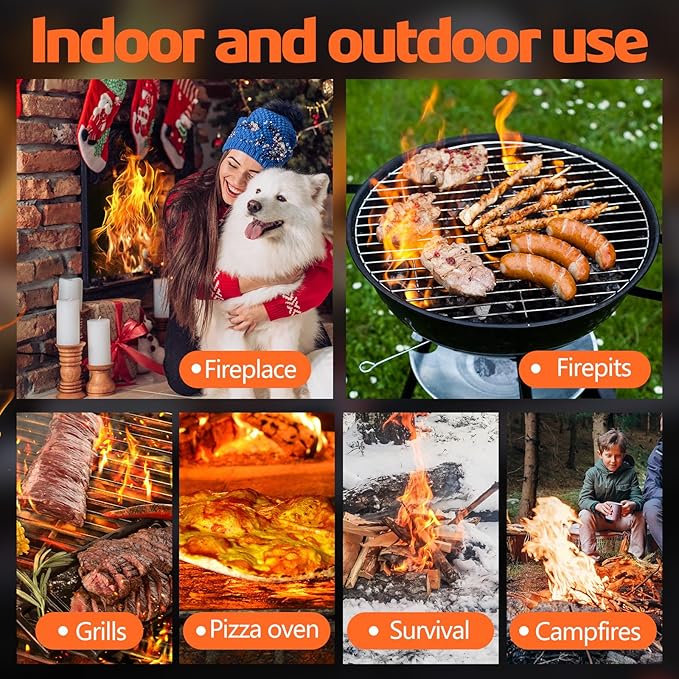 72PCS Fire Starters for Campfires Grill BBQ Camping Fireplace Fire Pit, Quick Light Wood Charcoal Fire Starter, Waterproof-Natural Fire Starters Camping fire Starter Charcoal Starters