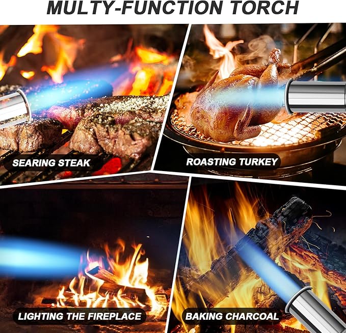 Sondiko Powerful Propane Torch Head with Igniter, Soldering Equipment Power Tools, Adjustable Blow Torch, Cooking Torch, Searing Torch for Steaks, Welding and BBQ, Black(Propane Tank Not Included)