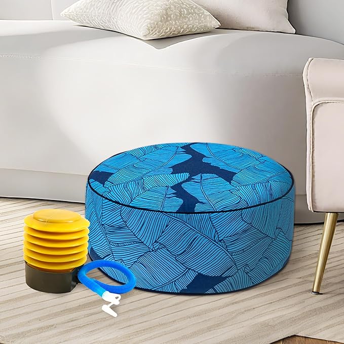 UPWELL Waterproof Inflatable Outdoor Ottoman Pouf,Portable Patio Footrest, Durable & Stylish, Perfect for Garden, Pool, Camping & Home Use - D20 xH9(LiteEase)