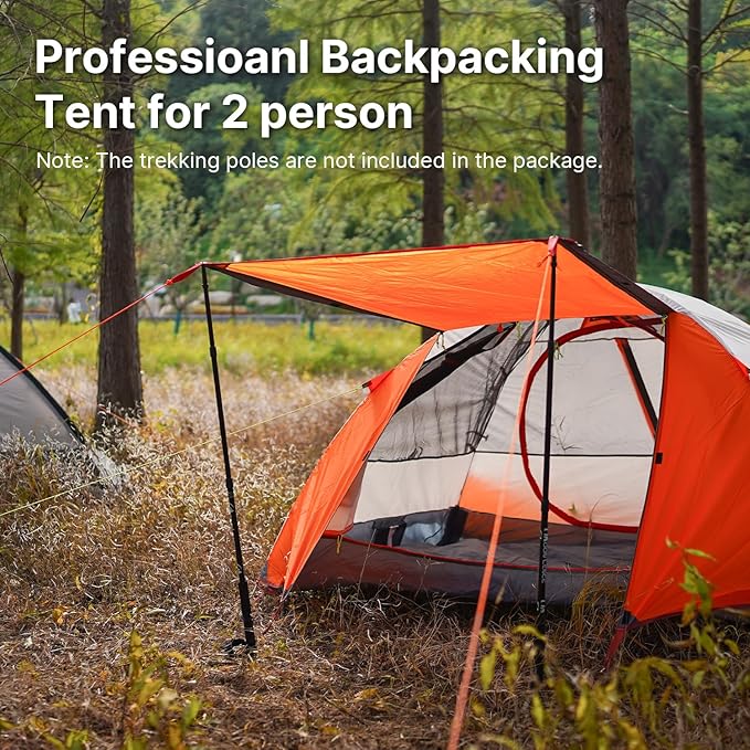 Moon Lence Professional Camping Tent 2 Person Tent Backpacking Tent, Water & Wind Proof Ultralight Equipment for Mountaineering Backpacking & Hiking, Porch Double Layer, Aluminum Alloy Pole