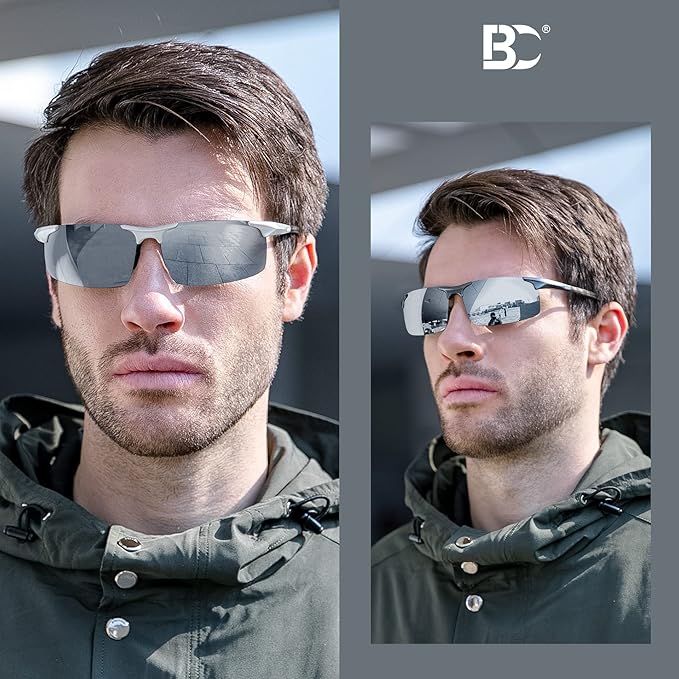 BIRCEN Polarized Carbon-Fiber Sunglasses for Men: Ultralight UV Protection Sun Glasses for Outdoor Sports Fishing Golf Hiking