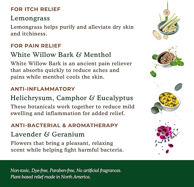 Nature's Willow Itch Relief Lotion with Willow Bark | Soothe Itch from Bug Bites, Rash, Sunburn, and More | Free from Artificial Fragrances & Dyes | Made with Essential Oils | 3.5 oz
