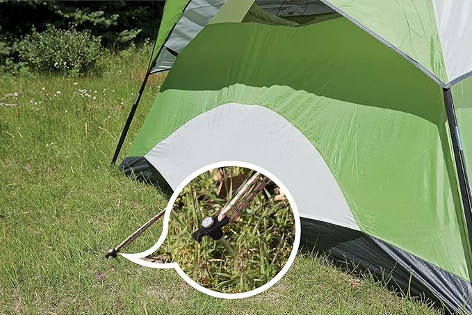 ABCCANOPY 8 Inch Tent Stakes 10 Pcs Non-Rust Metal Ground Anchors, Heavy Duty Spikes with 4 Ropes for Outdoor Camping, Black
