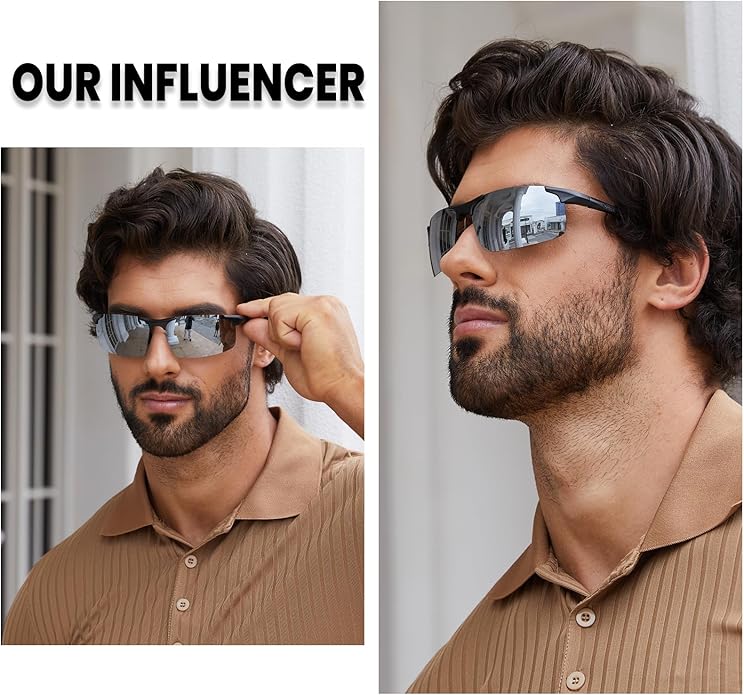 DUCO Mens Sunglasses Polarized Sports Fishing Running Driving Carbon Fiber Sunglasses for Men UV400 Protection DC8277