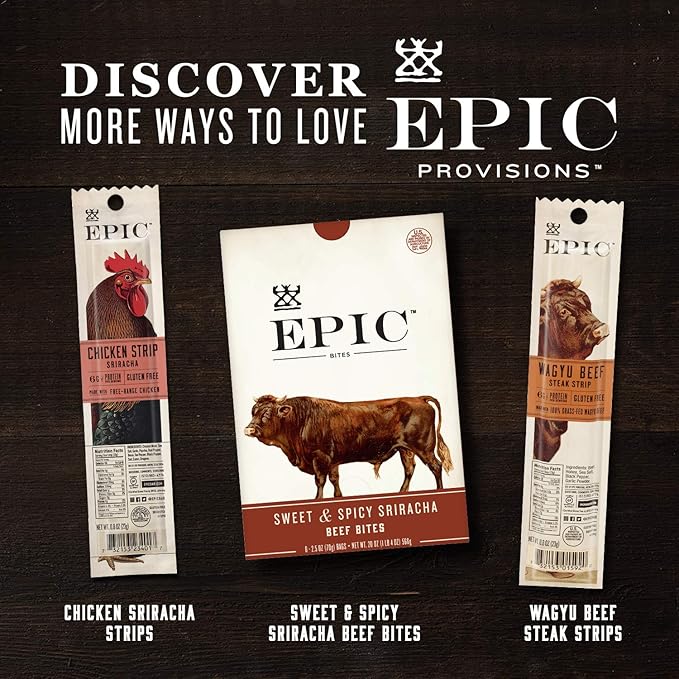 EPIC Bars, Beef Jalapeno, Keto and Paleo Friendly, Whole30 Approved, Gluten Free, 12 Count, 15.6 oz