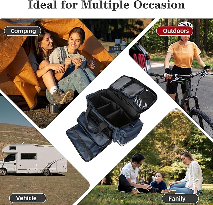 Medical Bag Empty First Aid Bag Emergency Responder Bag Professional First Aid Kits Storage with Inner Dividers and No-Scratch Bottom,Trauma Bag for Home Health