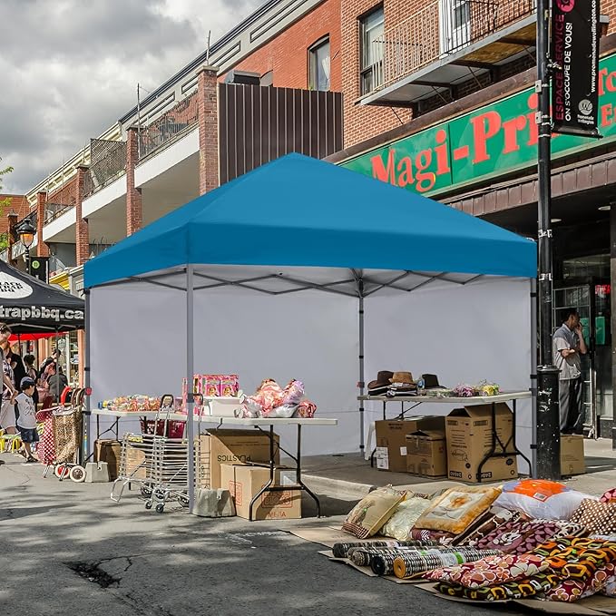 COOSHADE Pop Up Canopy Tent 10x10 with 2 Sidewalls, Outdoor Shade Instant Canopy Tents, Turquiose