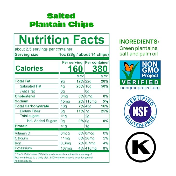 LULU Plantain Chips - Lightly Salted, 30 Individual Bags (2.5 Oz Each) - Crunchy, Delicious, Kosher, Gluten-Free Healthy Snacks - No Preservatives or Artificial Colors, Sustainably Sourced Plantains