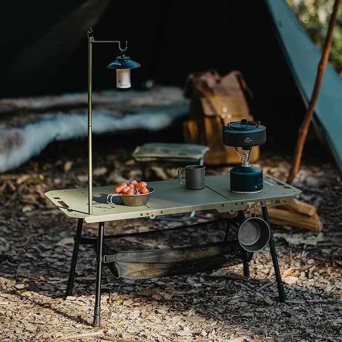 Naturehike Tactical Camping Table with Adjustable Height, Collapsible Table Lightweight with Carry Bag for Camping, Travel expeditions, Hiking, Picnics, BBQs & Beach Trips