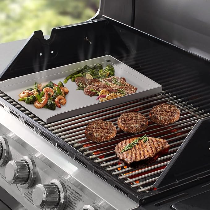 Stanbroil Universal Stainless Steel Griddle Pan for Outdoor Grill Stove Cooking