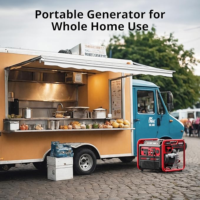 4500W Gas-Powered Inverter Generator, CO-Sensor, Lightweight, Quiet EPA Compliant for Home, Emergency Backup, Camping, Tailgating, 2025 Version