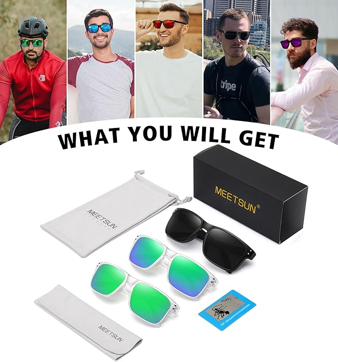 MEETSUN Polarized Sunglasses for Men Women Sports Driving Fishing Glasses UV400 Protection