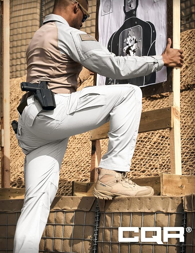 CQR Men's Tactical Pants, Water Resistant Ripstop Cargo Pants, Lightweight EDC Work Hiking Pants, Outdoor Apparel