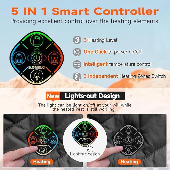 KOVNLO Heated Vest Women with Battery Pack Included, Smart Electric Lightweight Heated Jacket