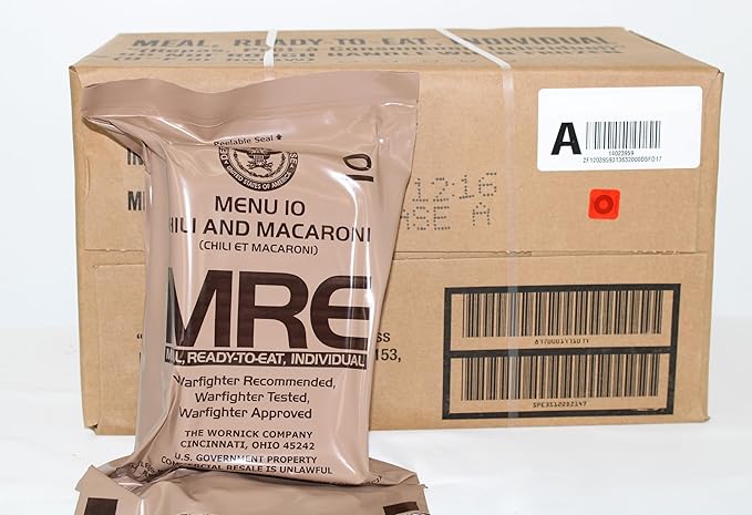 Wornick MRE Meals Ready to Eat, Inspection 2024, 2025 or Better, Emergency Food Supply, Survival Camping Outdoor 12 Pack (Random Bundle (A or B), 2, Count)