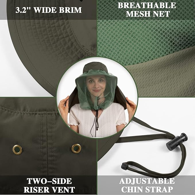 Palmyth Head Net Hat, Sun Hat Safari Hat