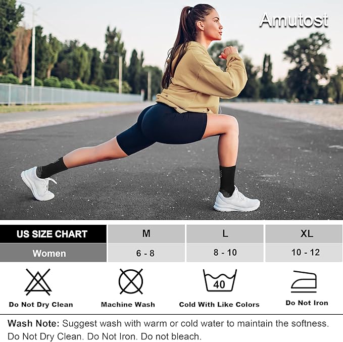 Crew Socks for Women,Athletic Hiking Running Compression Socks with Cushioned Support 3-6 Pairs