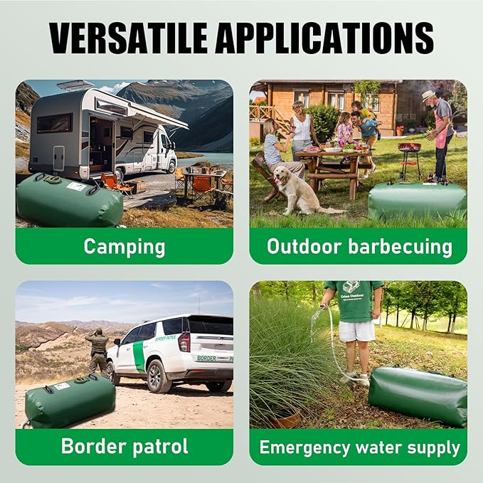 Drinking Water Storage Container,100 Gallon Portable Water Storage Bladder, RV Foldable Water Tank, Can Be Used For Storing Drinking Water, Camping, Traveling, Wilderness Survival Patrols, Etc.