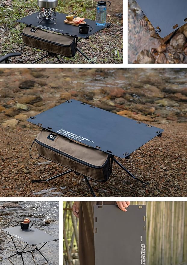 camping moon Hard Top Plate Aluminum Alloy for Tactical Table One Black T-510-TB