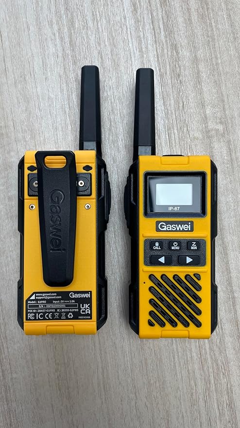 G1pro IP67 Waterproof FRS Heavy Duty Long Range Walkie Talkies for Adults, vibrate Rechargeable 2 watt Emergency Two Way Radios, 22 Channel Walky Talky with Li-ion Battery, VOX ,USB-C (2pack)