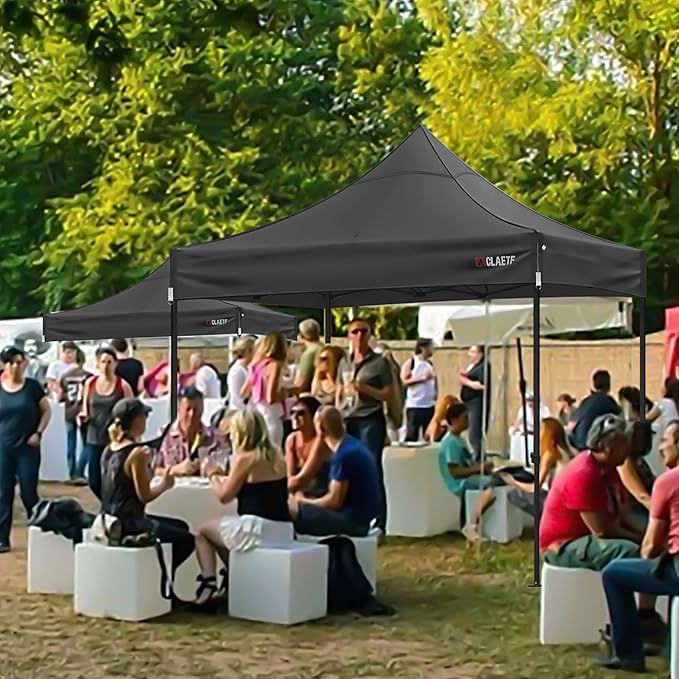10x10 Canopy Replacement Top for Pop Up Canopy Tent - 4 Drainage Holes,10x10ft Canopy top Suitable for Most of The Standard Canopy(top only, Black)