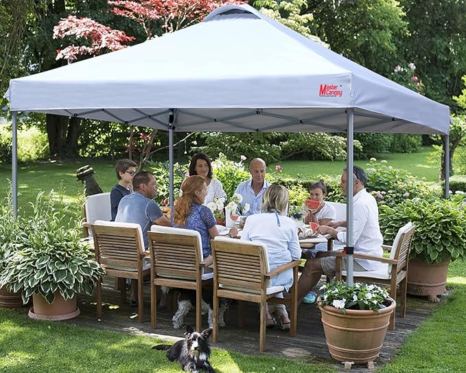 MASTERCANOPY Durable Pop-up Canopy Tent with Roller Bag (12x12, White)