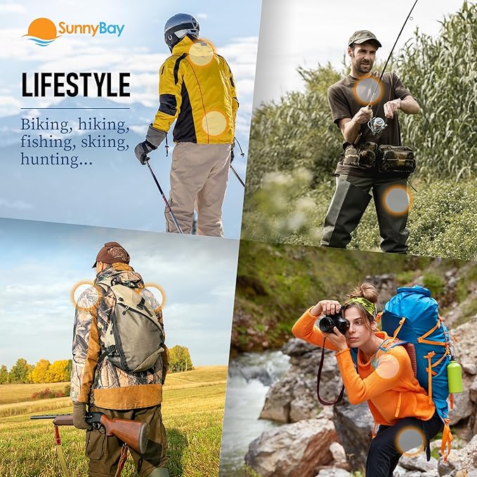 SunnyBay Adhesive Disposable Warming Patches for Back, Neck, Hand, Body, Natural Heat, Ideal for Outdoor Activities: Skiing, Hiking, Hunting, On-The-Go Heat, 2.5x3 Inches, 40 Count