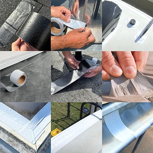 HSS Sealant Tape with MicroSealant - Waterproof Commercial Roofing Tape for Roof and RV Repair - UV- & Weatherproof - Black - 6 inch x 25 ft.