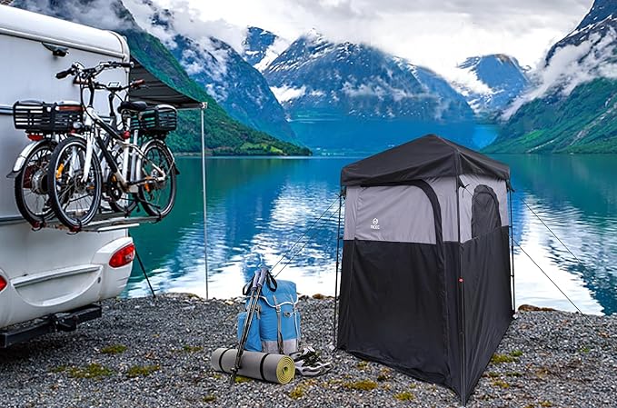 Nice C Camping Shower Tent, Instant Pop Up Privacy Changing Tent, Outdoor Shower Enclosure, Toilet Tents, Oversize (Square – 1 Room)