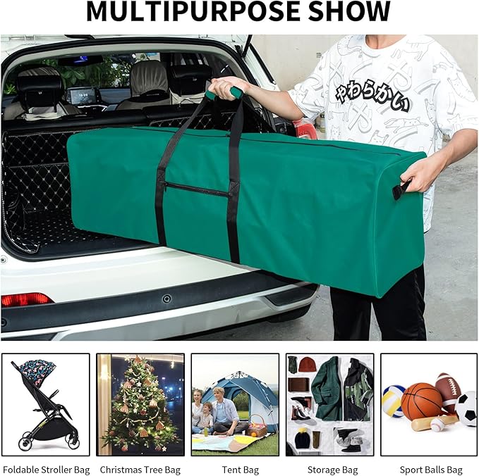 Urbanstand 52 Inch Large Duffle Bag for Travel Camping Sport Equipment Storage Bag with 2-way Lockable Zippers (Green)
