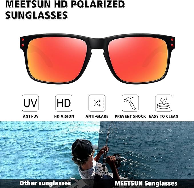 MEETSUN Polarized Sunglasses for Men Women Sports Driving Fishing Glasses UV400 Protection