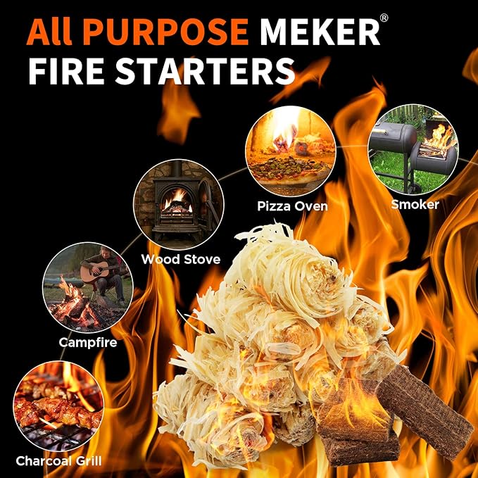 Fire Starters - Natural Fire Starters for Fireplace, Campfires, Fire Pit, BBQ Grill, Wood Stove, All Weather Charcoal Starter, Odorless Fire Starter Eco Friendly
