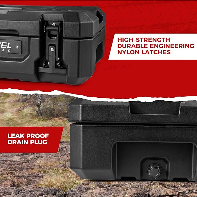RUGCEL 98L Off-Road Storage Case - 90 Quart Waterproof Dry Box for Overland Trips, Car Camping & Roof Gear Storage