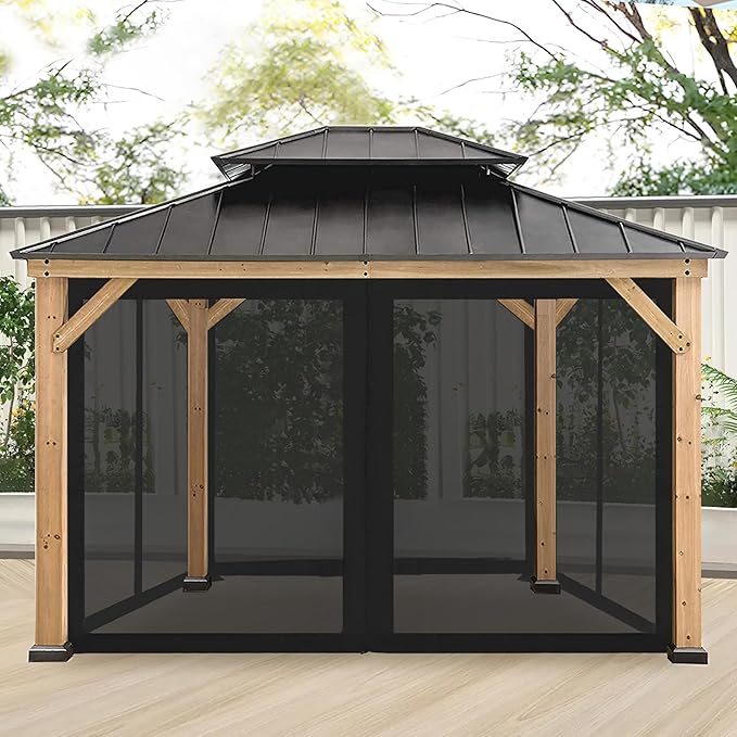 CoastShade Universal Replacement Canopy Mosquito Netting Screen Sidewalls Only for 10' x 12' Gazebo Canopy