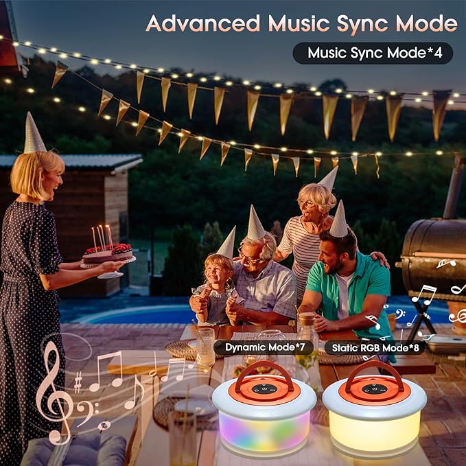 2 Pack Camping Lights String - 2 in 1 Upgraded 32.8ft Rechargeable 19 Lighting Modes Tent Lights for Camping, Quick Storage&Portable LED Lamp for Outdoor Patio Awning Garden Party Decor Essentials