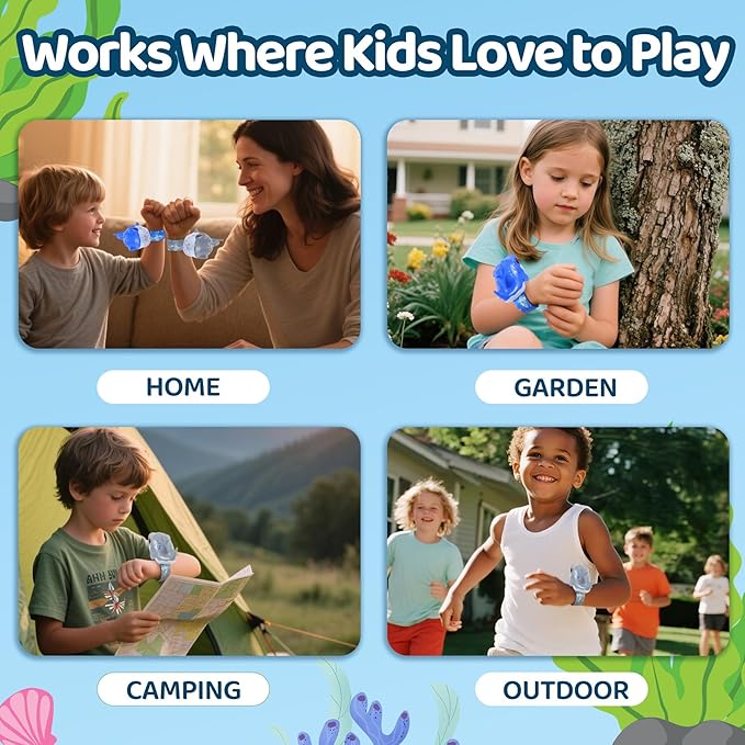 Vvinca Walkie Talkies for Kids 2 Pack - Toys for Boys Girls Age 3-5 5-7 8-12 Christmas Birthday Gifts for Toddlers Adjustable Strap Long Range Clear Sound Camping Outdoor Game Shark Walkie-Talkie