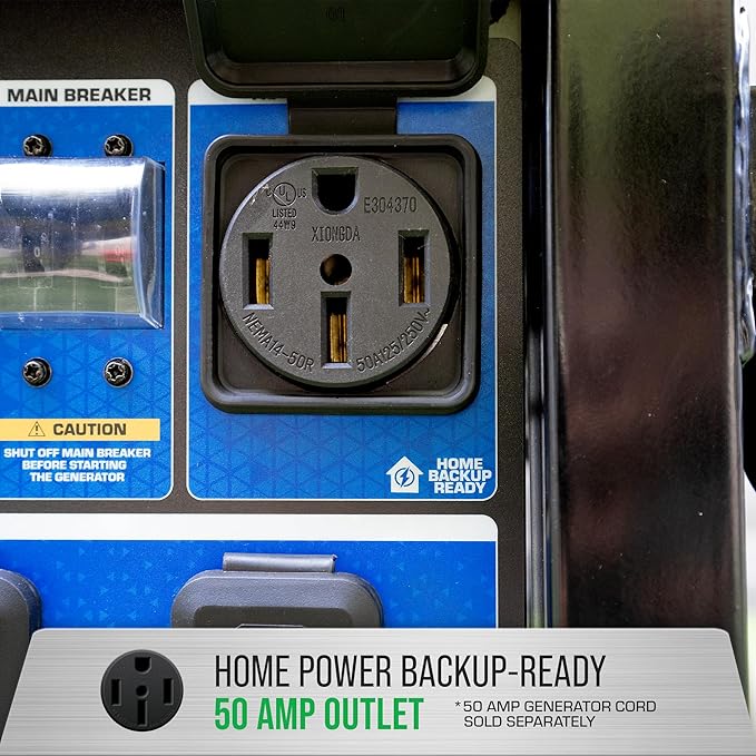 DuroMax XP15000HX 15,000-Watt Dual Fuel Portable Generator - Gas & Propane, Remote Electric Start, Whole Home Power Backup, Transfer Switch Ready, RV & Emergency Ready