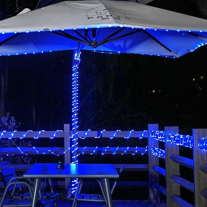 JMEXSUSS 200 LED Solar Pool Lights for Above Ground, 66 ft IP65 Waterproof Pools Lights Outdoor with 8 Modes, Pool Accessories Solar Rope Light for Trampoline Fence Yard Walkway