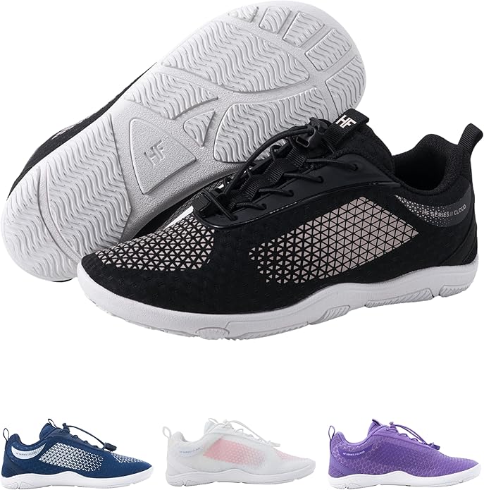 HF Cloud-Like Barefoot Shoes for Women & Men - Minimalist Shoes for Women, Arch-Support Breathable Splash-Proof Versatile Ergonomic Pain-Relief Posture-Improvement Hiking Boots Womens