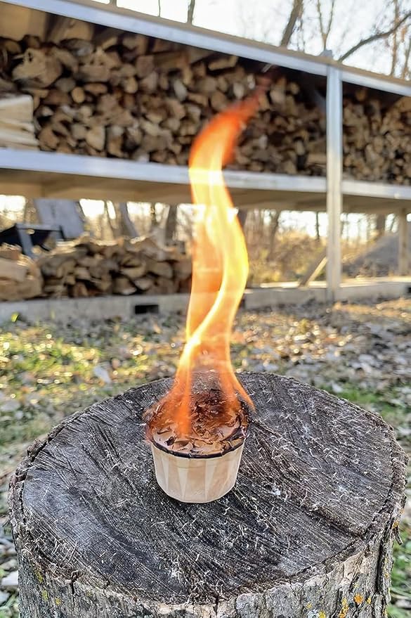 Superior Trading Fire Starter Pods in Carton Box - Fire Starters for Campfires, BBQ, Grill, Pit, Wood Stove & Charcoal Starter, 15-20-Min Burn, 100 Extra Large Pods, USA-Made, Brown