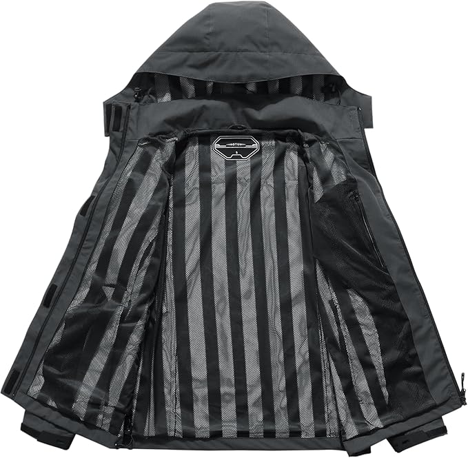 Women's Waterproof Raincoat Lightweight Rain Jacket Detachable Hood Travel Outdoor
